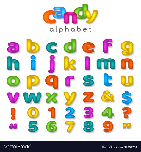 Candy Color Alphabet Royalty Free Vector Image