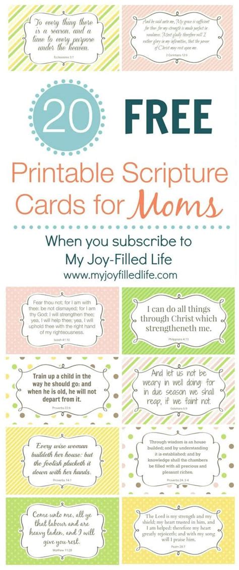 20 Free Printable Scripture Cards For Moms Homeschool Giveaways