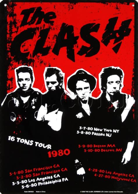 The Clash Tour Poster Póster De Música Carteles De Rock Carteles De