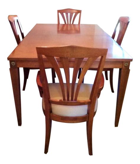 Rustic table bases redwood cedar amp manzanita bases. Ethan Allen Dining Table With 4 Chairs | Chairish