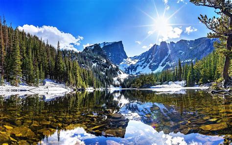 Download Wallpapers Rocky Mountain National Winter Lake