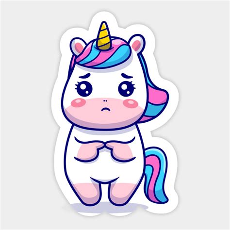 Cute Unicorn Sad Sadness Sticker Teepublic