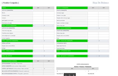 Balance General Plantilla En Excel House Empresarial