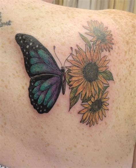 Butterfly Sunflower Tattoo In Tattoos Nature Tattoos