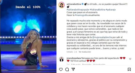 Adriana Bottina Mostr De M S En El Escenario Se Le Revent La Blusa Que Ten A Puesta