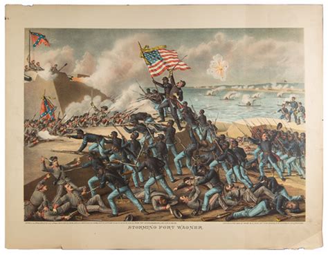1863 The Storming Of Fort Wagner Civil War Lithograph Chic