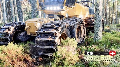 Cs Climbing Special Tracks On A Tigercat Harvester Youtube