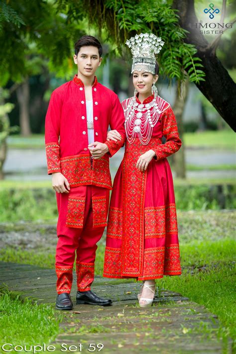hmong-sister-couple-set-cp59-hmong-fashion,-hmong-clothes,-traditional-outfits