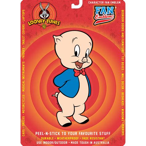 Looney Tunes Porky Pig Character Decal Fan Emblems
