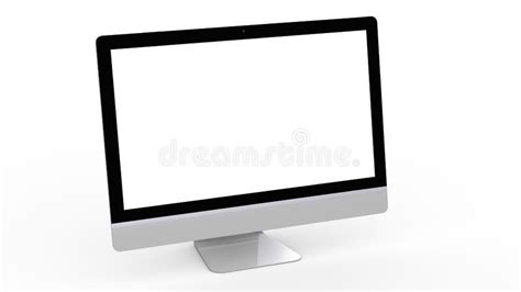 A Flat Monitor White Screen Computer Pc Display Digital Wide Screen
