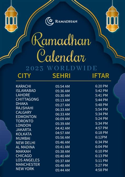 Ramadan Calendar Template Postermywall