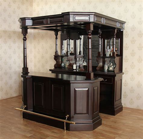 65ft Dark Solid Mahogany English Canopy Home Pub Bar Wrail Home Bar