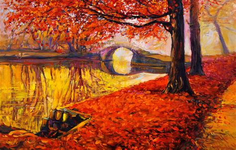 Wallpaper Landscape Paint Picture Painting Landscape Autumn