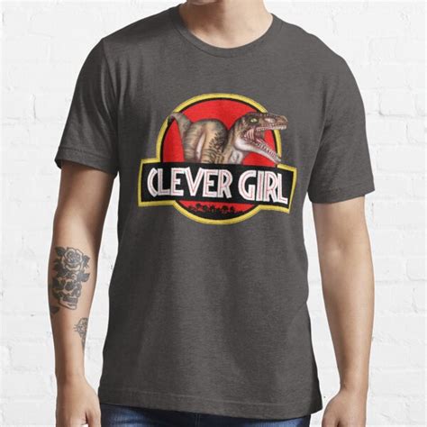 Jurassic Park The Big One Velociraptor Clever Girl Logo T Shirt For