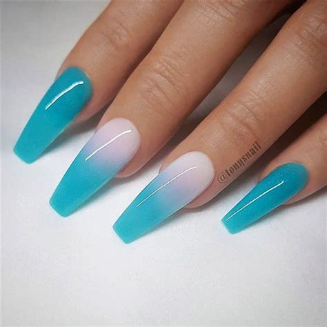 There are so many different ombre 15 gorgeous ombré nail colors and ideas for your trendiest manicure yet. REPOST - - • - - Bright Turquoise and Ombre Effect on long ...