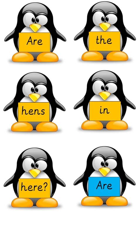 Penguin Sentences | Sentence activities, Sentence building, Sentences