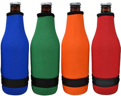Beer Bottle Sleeves 4 Pack Easy On Bottom Zipper Extra Etsy
