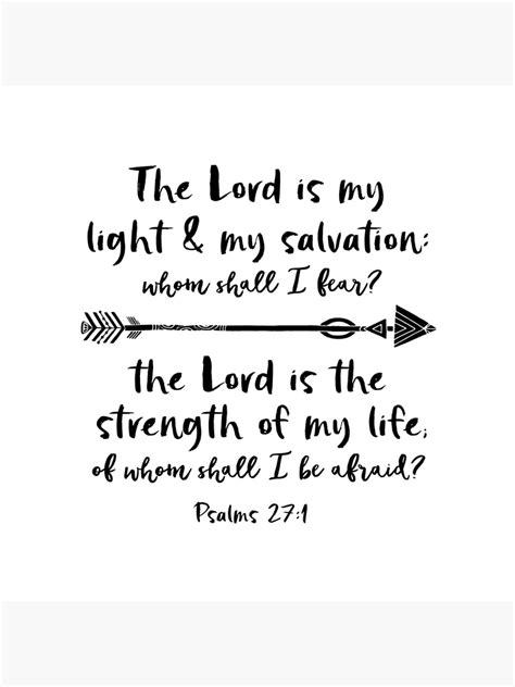 "Psalms: The Lord is my Light & my Salvation Verse" Canvas Print by