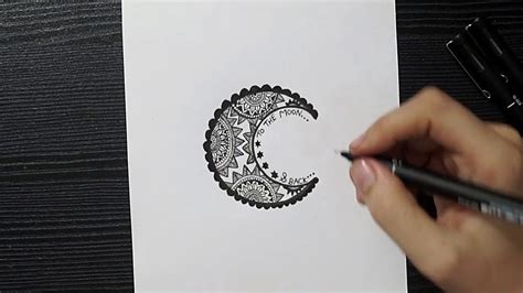 Mandala Art Of Moon Easy Mandala Moon Doodle Art Drawing With Pens Simple Mandala