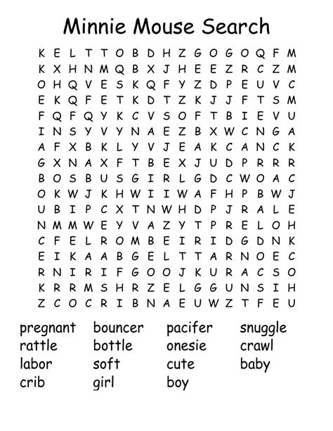 Minnie Mouse Template Printable Word Searches Hot Sex Picture