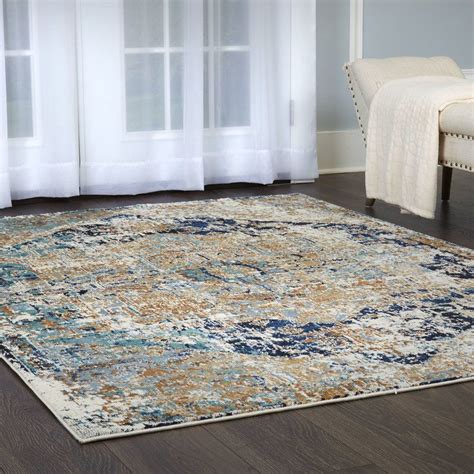 Shabbychic Heritage Cotton Bluegray Area Rug And Reviews Wayfair Blue
