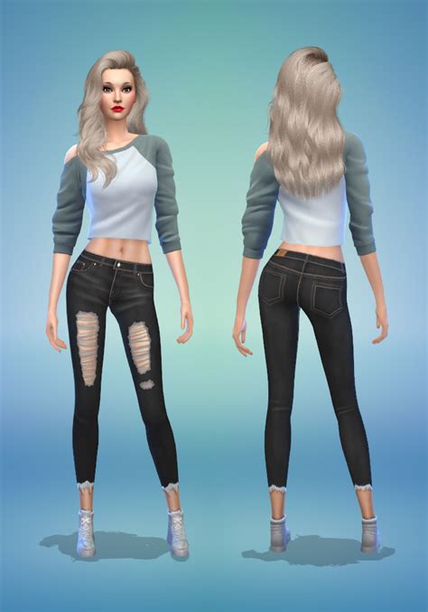 The Sims 4 Ripped Jeans Cc Ripped Skinny Jeans