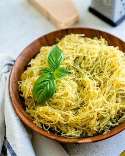 Easy Spaghetti Squash Recipe With Pesto A Couple Cooks