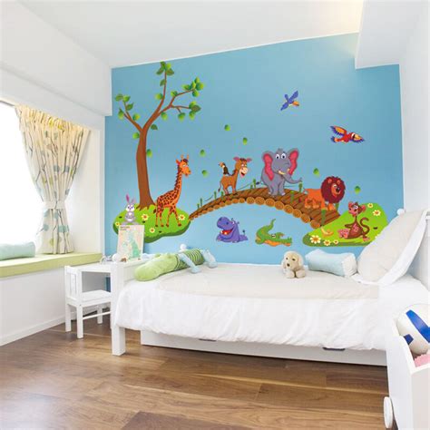 Cute Animals Wall Stickers Children Room Decor Diy Art