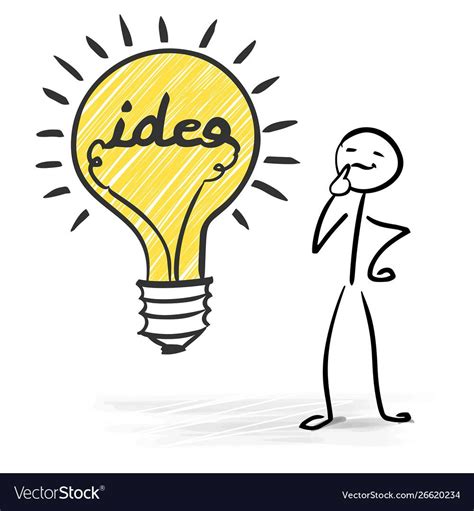 Big Idea Concept With Happy Stick Figure Thinking Download A Free