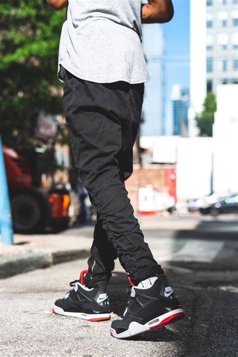 onfeet styles on goat streetwear men outfits mens outfits jordan 4 bred outfit
