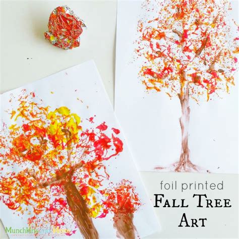 Foil Printed Fall Tree Art Munchkins And Moms