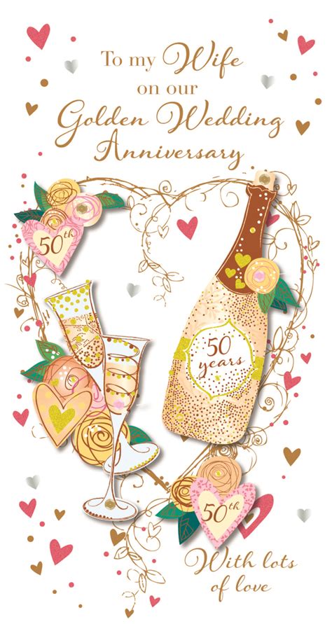 This makes the gift that much more special. Wife Golden 50th Wedding Anniversary Greeting Card | Cards | Love Kates