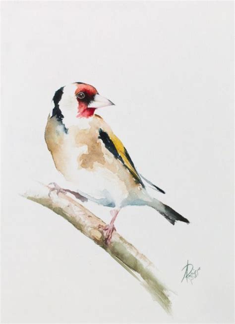 Andrzej Rabiega European Goldfinch Watercolour
