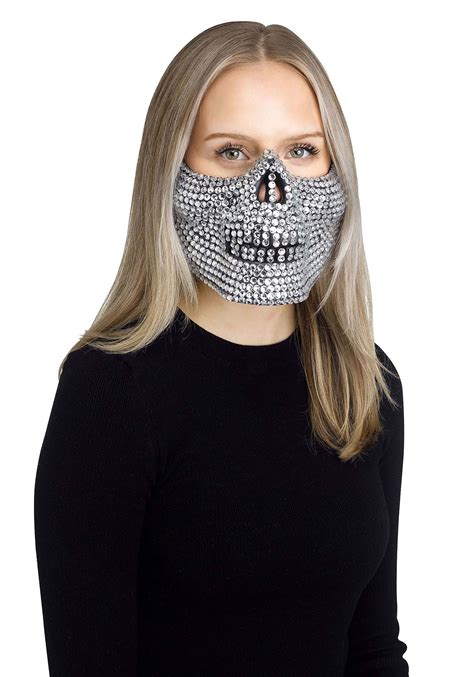 Rhinestone Skull Face Mask
