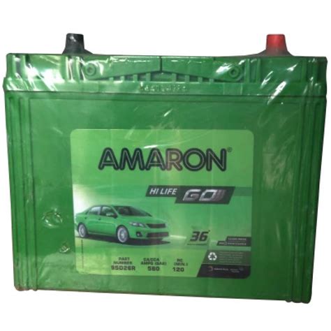 Capacity 65ah Amaron Go Car 95d26l Battery Model Namenumber Aam Go