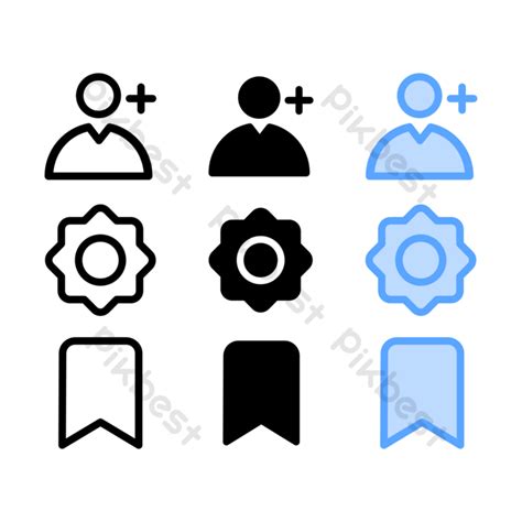 Account Icon With Three Style For Website And User Interface Eps Png