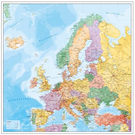 Europa politisk Vægkort Nordisk Korthandel Nordisk Korthandel