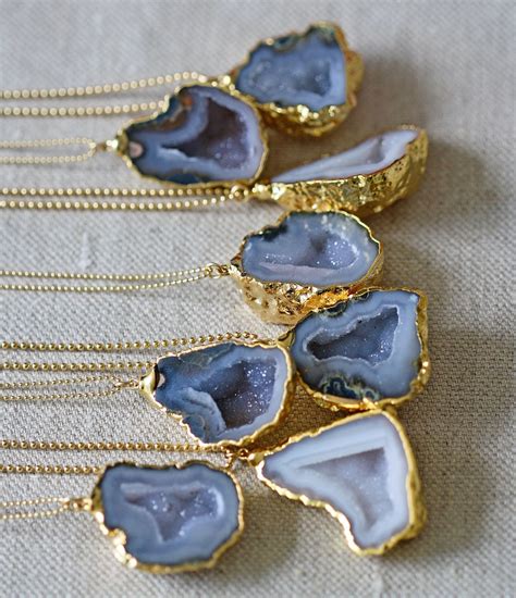 Agate Geode Necklace Kei Jewelry Geode Necklace Geode Jewelry Jewelry
