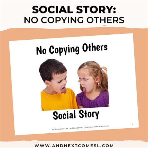No Copying Others Social Story And Next Comes L Hyperlexia Resources