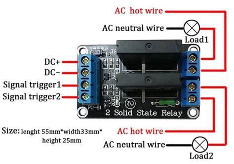 Solid State Relay Module 2 Channels 5v