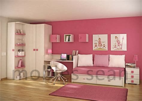 Kids bedroom design with an upper bedroom. | Pink white kids roomInterior Design Ideas.