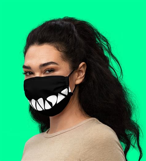 Demon Teeth Devil Smile Cool Anime Mouth Mask With Etsy