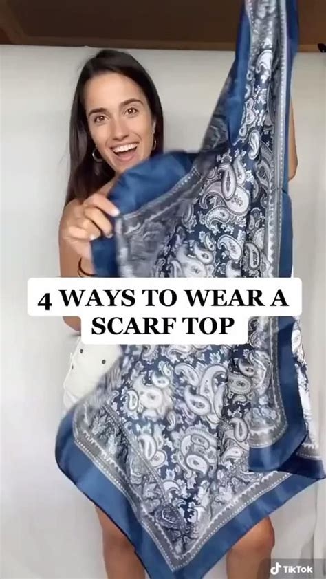 4 Ways To Style A Scarf Top [video] In 2020 Scarf Top How To Wear A Scarf Ways To Wear A Scarf