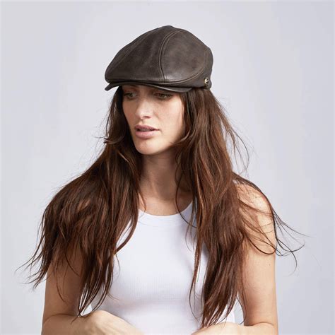 Bookie Womens Leather Cap By American Hat Makers