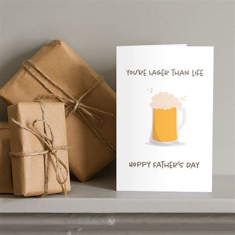 Printable Fathers Day Beer Card For Dad Friend Or Father Etsy In