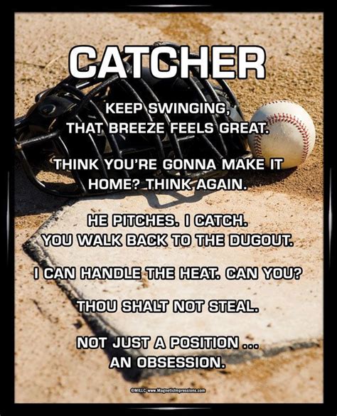 Baseball Catcher 8x10 Poster Print Keep Swinging That Breeze Feels