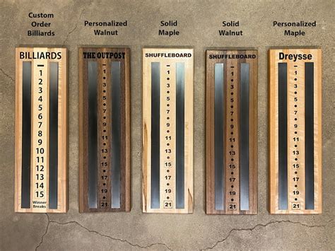 Solid Wood And Steel Shuffleboard Scoreboard Scorer Maple Etsy