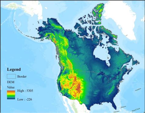 Topographic Map Of North America