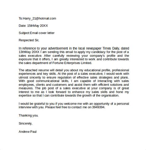 A resignation letter email is one of the most important emails that we have to write in our professional careers. FREE 8+ Email Cover Letter Templates in PDF | MS Word