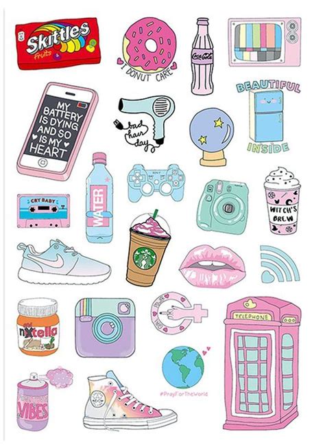 24pcs Cute Stickers Laptop Sticker Suitcase Sticker Skateboard